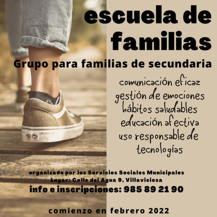 Servicios Sociales organiza un taller para familias de alumnado de ESO